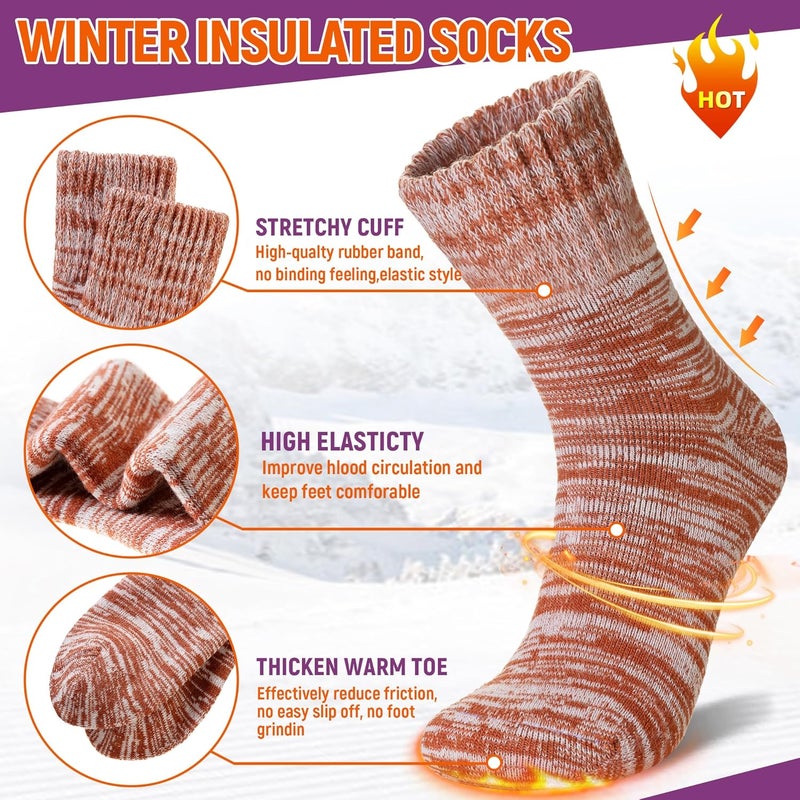 AMENLAN Store Women Heated Socks Ski Winter Thermal Hiking Snowboarding Thick Boot Insulated Socks 3 Pairs - Image 4